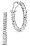 Sterling Forever Mischa Cubic Zirconia Inside Out Hoop Earrings In Silver