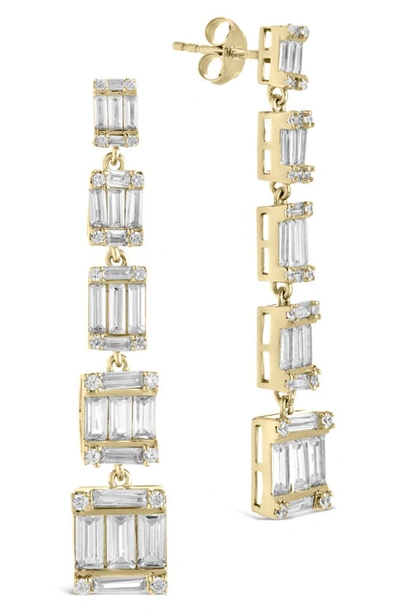 Sterling Forever Penelope Cubic Zirconia Linear Drop Earrings In Gold