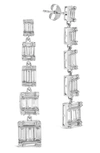 Sterling Forever Penelope Cubic Zirconia Linear Drop Earrings In Silver