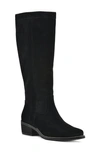 White Mountain Footwear Altitude Tall Boot In Black/ Suede
