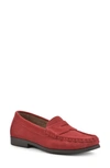 White Mountain Footwear Cashews Penny Loafer In Crimson/ Suede