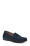 White Mountain Footwear Cashews Penny Loafer In Navy/ Suede