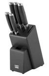 Berghoff Leo 6-piece Knife Block Set In Black/ Silver