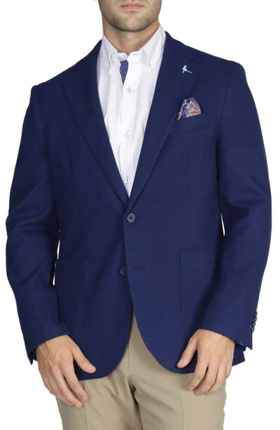 Tailorbyrd Solid Textured Sport Coat In Baltic