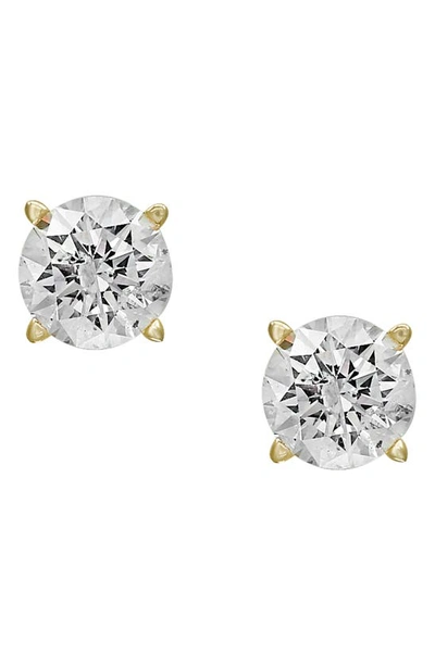 Effy 14k White Gold Round Diamond Stud Earrings In Yellow Gold