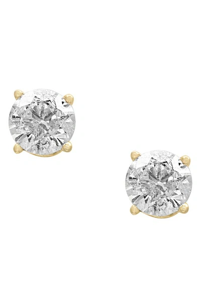 Effy 14k White Gold Round Diamond Stud Earrings In Yellow Gold