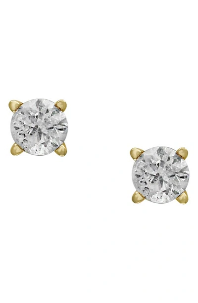 Effy 14k White Gold Round Diamond Stud Earrings In Yellow Gold