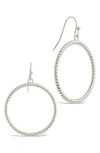 Sterling Forever Terina Hoop Drop Earrings In Silver