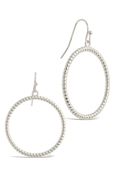Sterling Forever Terina Hoop Drop Earrings In Silver