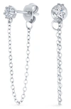 Bling Jewelry Sterling Silver Minimalist Dangling Earrings In Silver - Star Ver.