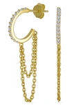 Bling Jewelry Sterling Silver Minimalist Dangling Earrings In Gold - Geometric