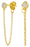 Bling Jewelry Sterling Silver Minimalist Dangling Earrings In Gold - Star