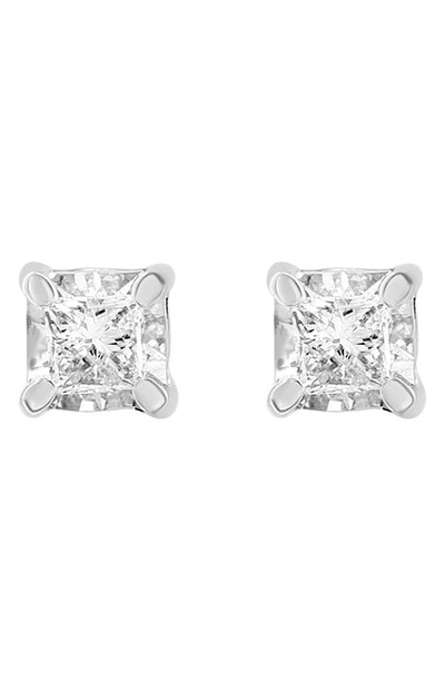 Effy 14k White Gold Square Diamond Stud Earrings