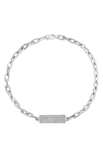 Effy Sterling Silver Pavé Diamond Bar Bracelet In Metallic