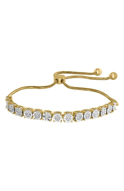 Effy Two-tone Bright Cut Diamond Slider Bracelet In Gold Multi