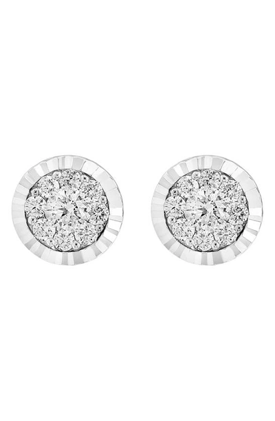 Effy 14k White Gold Pavé Diamond Round Stud Earrings In Gray