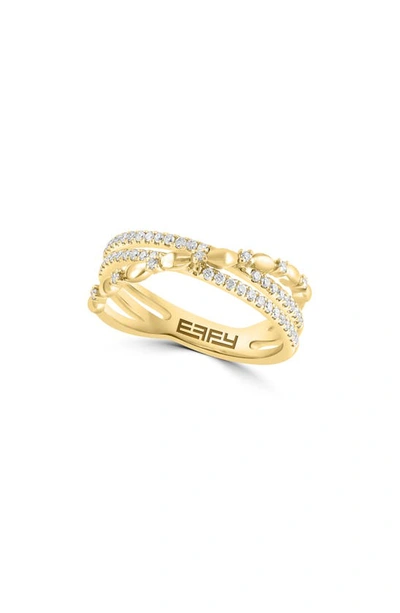 Effy 14k Yellow Gold Diamond Multiband Ring