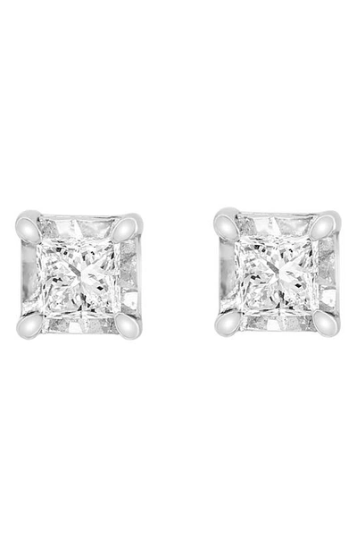 Effy 14k White Gold Square Diamond Stud Earrings