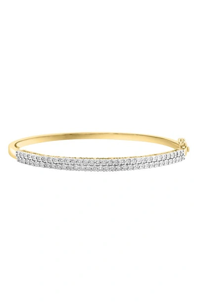 Effy 14k Gold Plated Sterling Silver Diamond Bangle Bracelet In Gold Multi