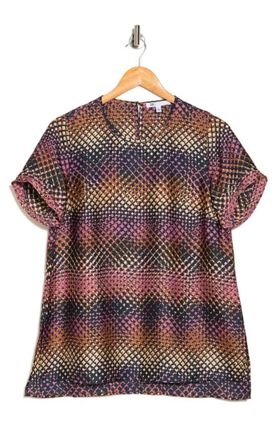 Dr2 By Daniel Rainn Pinched Sleeve Satin High/low Top In Indigo