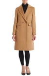 Sofia Cashmere Double-breasted Wool Blend Coat In Camel