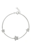 Meshmerise Diamond Star Station Bracelet In White
