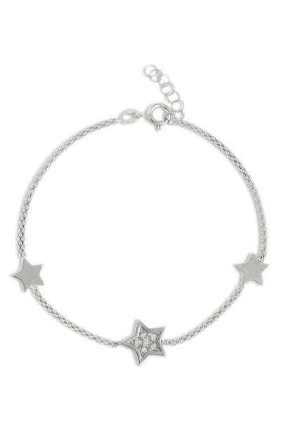 Meshmerise Diamond Star Station Bracelet In Metallic