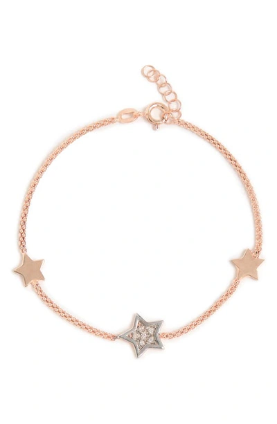 Meshmerise Diamond Star Station Bracelet In Rose