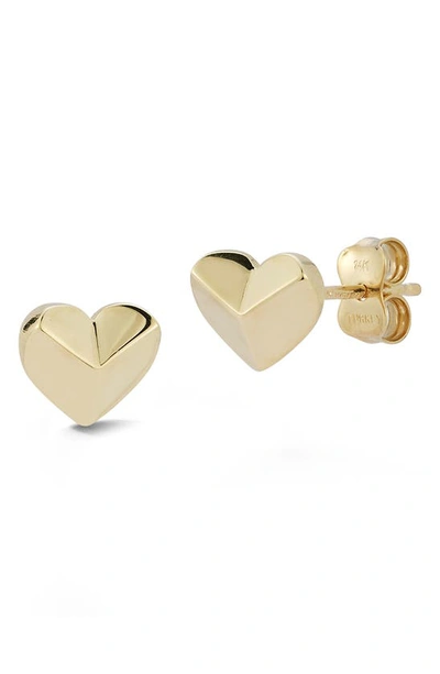 Ember Fine Jewelry 14k Yellow Gold Heart Stud Earrings