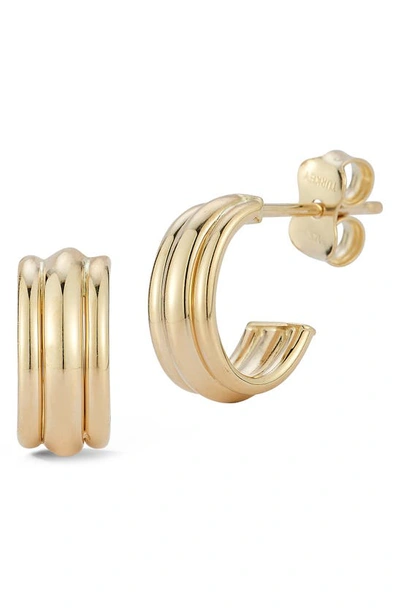 Ember Fine Jewelry 14k Yellow Gold Triple Huggie Hoop Earrings