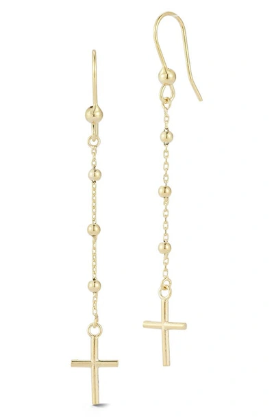 Ember Fine Jewelry Chain Cross Drop Earrings In Gold