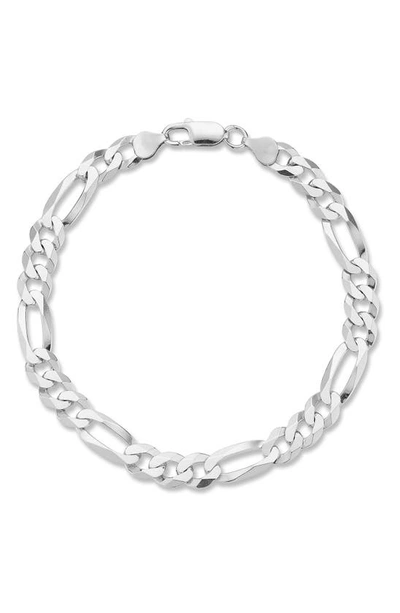 Yield Of Men Sterling Silver 11mm Figaro Chain Bracelet