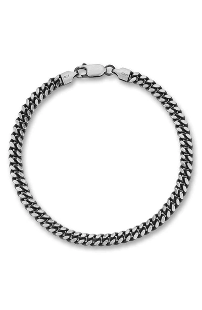 Yield Of Men Oxidized Sterling Silver 5mm Curb Chain Bracelet