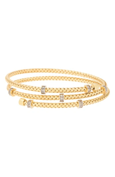 Meshmerise Diamond Three-row Braided Bracelet In Gold
