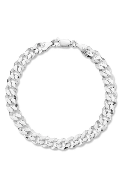 Yield Of Men Sterling Silver 7mm Curb Chain Bracelet