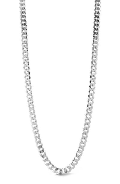 Yield Of Men Sterling Silver 7mm Curb Chain Necklace