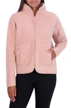 Sage Collective Faux Shearling City Cropped Jacket In Misty Rose