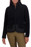 Sage Collective Faux Shearling City Cropped Jacket In Black