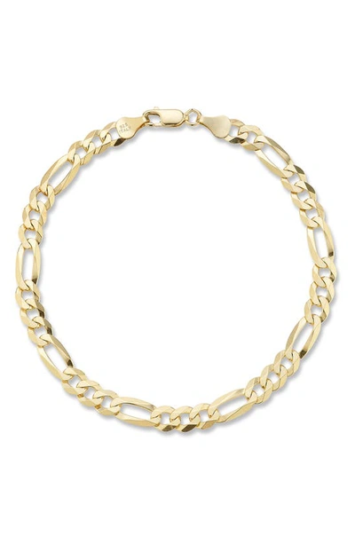 Yield Of Men 18k Gold Plated Sterling Silver 5mm Figaro Chain Bracelet In Yellow Gold