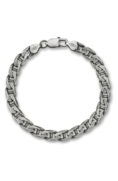 Yield Of Men Sterling Silver Oxidized Mariner Chain Bracelet