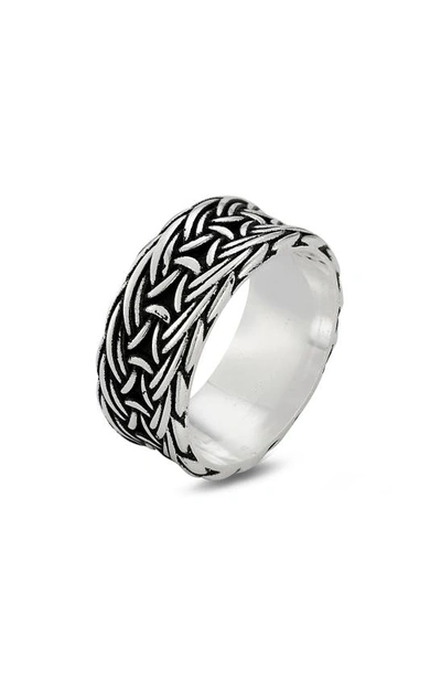 Yield Of Men Sterling Silver Oxidized Band Ring