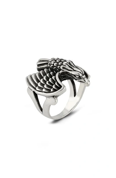 Yield Of Men Sterling Silver Oxidized Eagle Ring