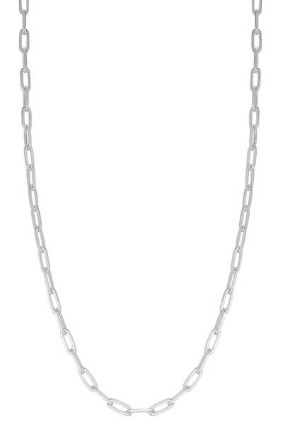 Yield Of Men Sterling Silver 3mm Paper Clip Chain Necklace