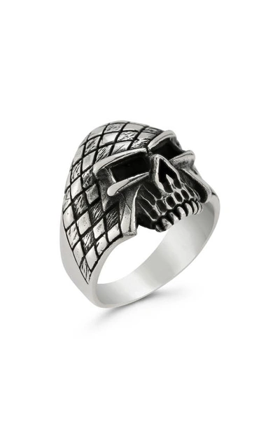 Yield Of Men Sterling Silver Oxidized Skull Ring