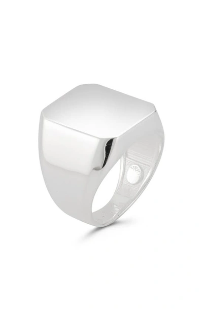Yield Of Men Sterling Silver Square Signet Ring
