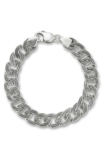 Yield Of Men Oxidized Sterling Silver Curb Link Bracelet