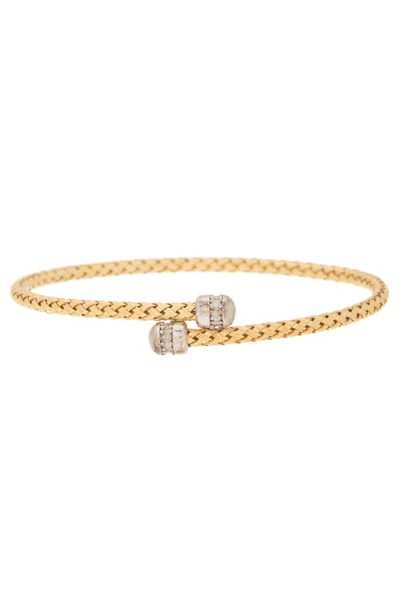 Meshmerise Diamond Braided Cuff Bracelet In Gold