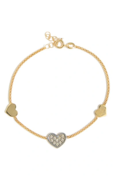 Meshmerise Heart Station Diamond Bracelet In Gold
