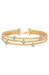 Meshmerise Diamond Three-row Braided Bracelet In Yellow