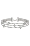 Meshmerise Diamond Three-row Braided Bracelet In White